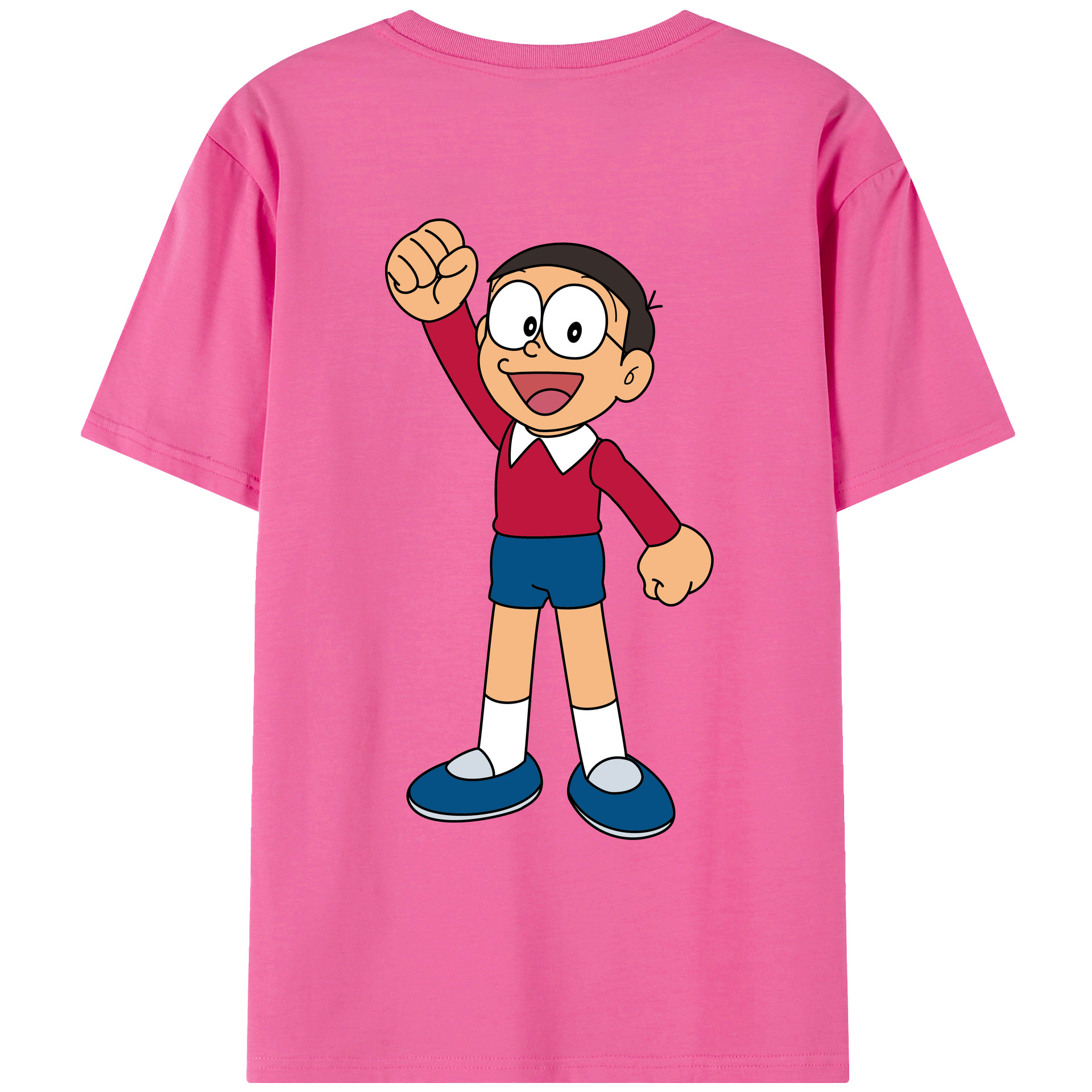 （画像用） ドラえもん 野比 のび太 Doraemon Nobita Nobi レディース半袖Tシャツ(バックプリント)